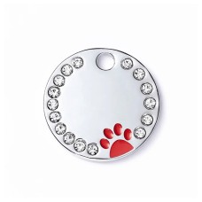 Адресник для собаки Circle Paw Red 25х25мм