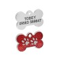 Адресник для собаки Bone Paws Red 31х19мм