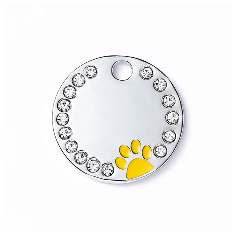 Адресник для собаки Circle Paw Yellow 25х25мм